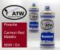 Preview: Porsche, Carmon Red Metallic, M3W / E4: 400ml Sprühdose + 400ml Klarlack - Set, von ATW Autoteile West.